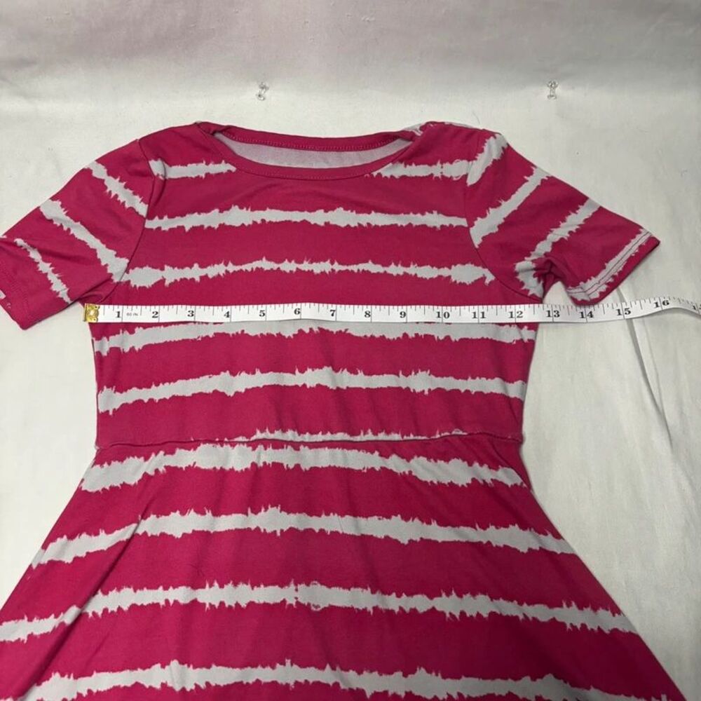 Member’s Mark Pink White Striped Dress Size 4/5 | Girls Short Sleeve - Picture 4 of 5